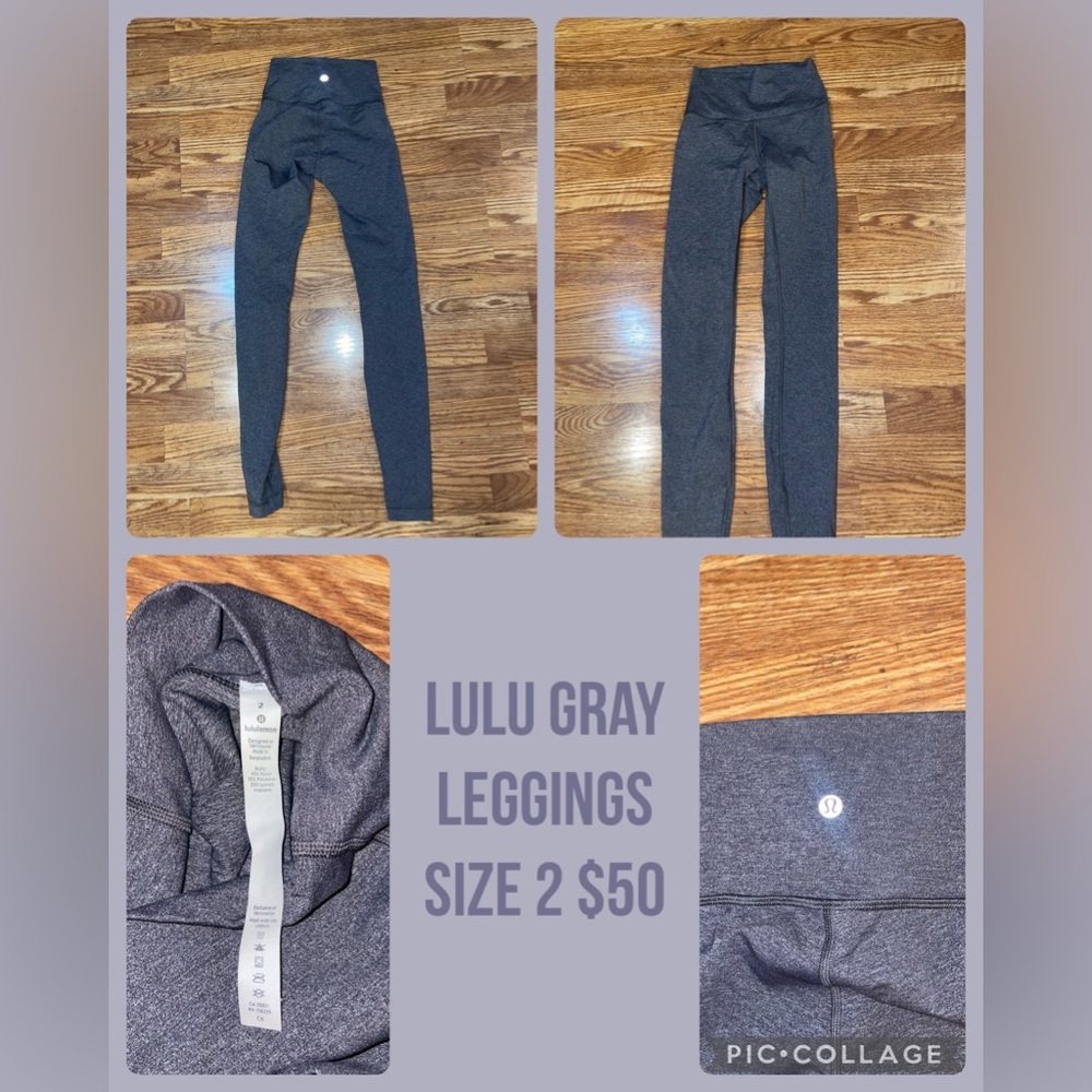 Lululemon dark heathered gray leggings size 2